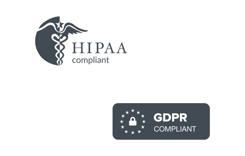 HIPAA and GDPR compliant logos